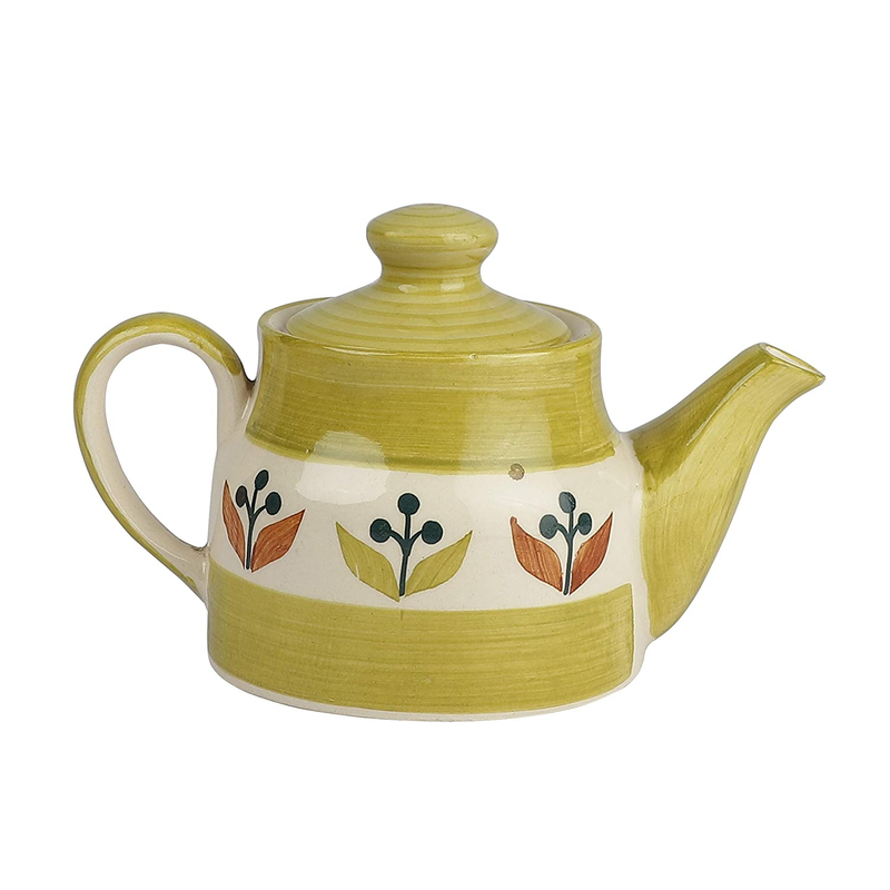 The Decor Lane Ceramic Heat Resistant Kettle Set (Morning Tea Set | 1 Kettle | 1 Tray | Tea Cup 2 Piece)