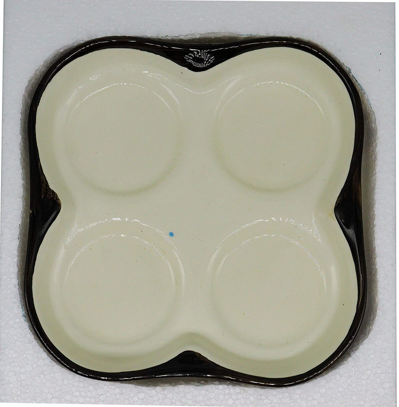 RAJ ROYAL Ceramic Food Storage Container with Lid & Tray Set of 4 Storage Canister (Brown, 200 GR)