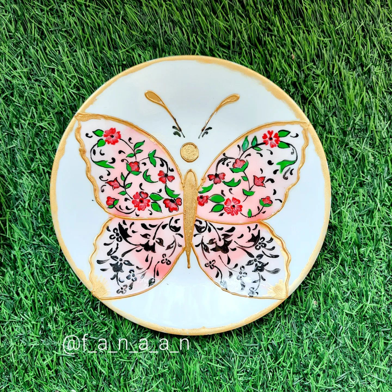 Set Of 2 Handpainted Ceramic Wall Plates 7.5 Inches